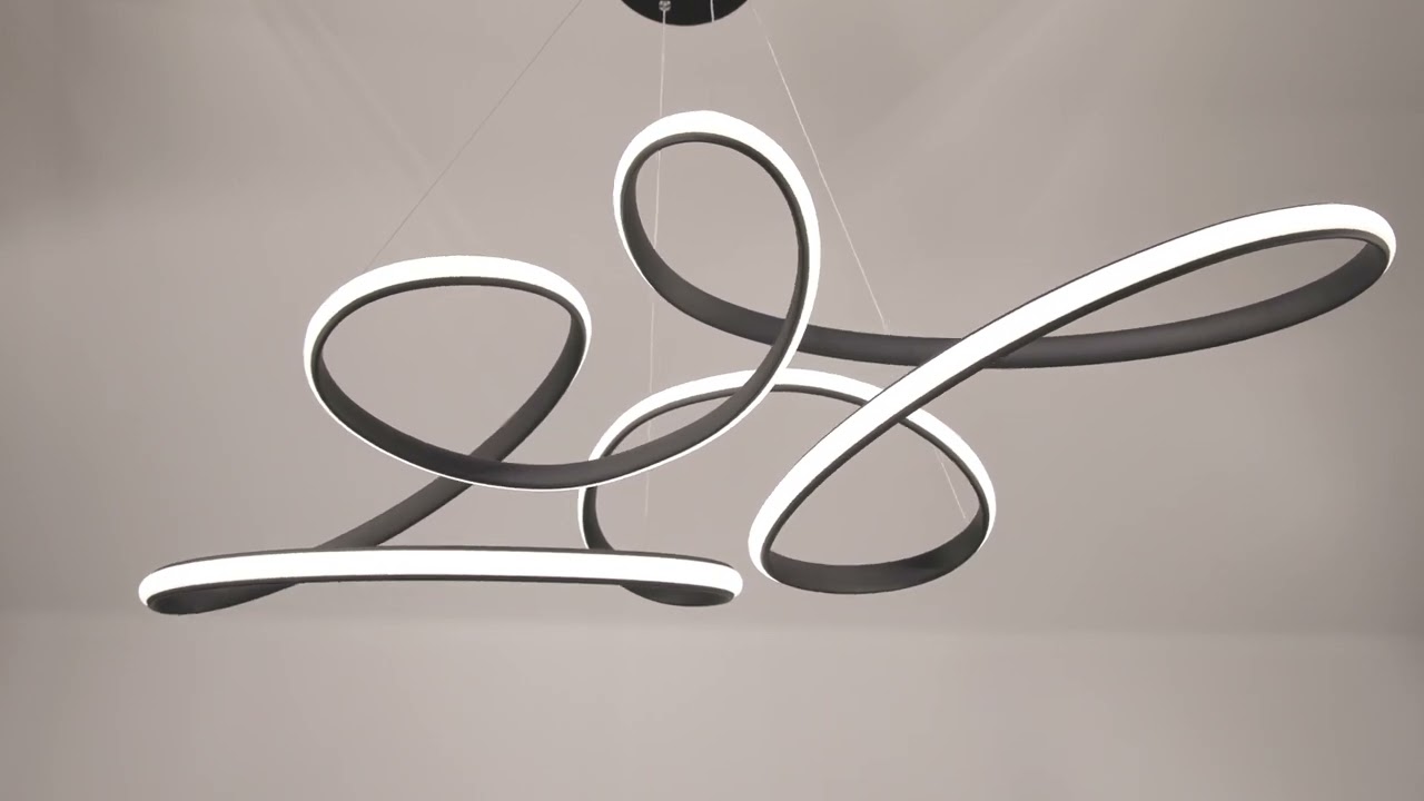 Video 1 Watch A Video About the Helix Sand Black LED Multi-Ring Pendant Light