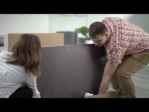 Steelcase Wagen für interaktives flaches Paneel Grau, Arctic White, Pewter für Microsoft Surface Hub 2S/3 video preview