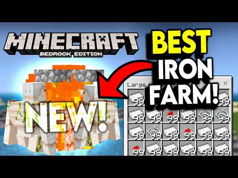 BEST NEW Iron Farm In Minecraft Bedrock! - NEVER FAIL!