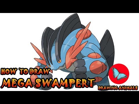 How To Draw Mega Swampert Pokemon | Drawing Animals