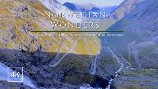 Norwegian Wonders: Stigfossen Waterfall & Atlantic Ocean Road Adventure |  Episode 08 | 4K | Norway