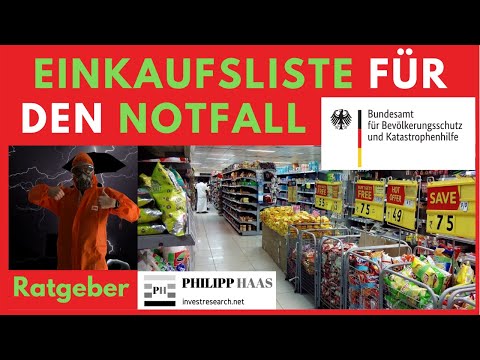 Einkaufsliste (offiziell) für den Notfall - Die Bundesregierung empfiehlt diese Notfallliste