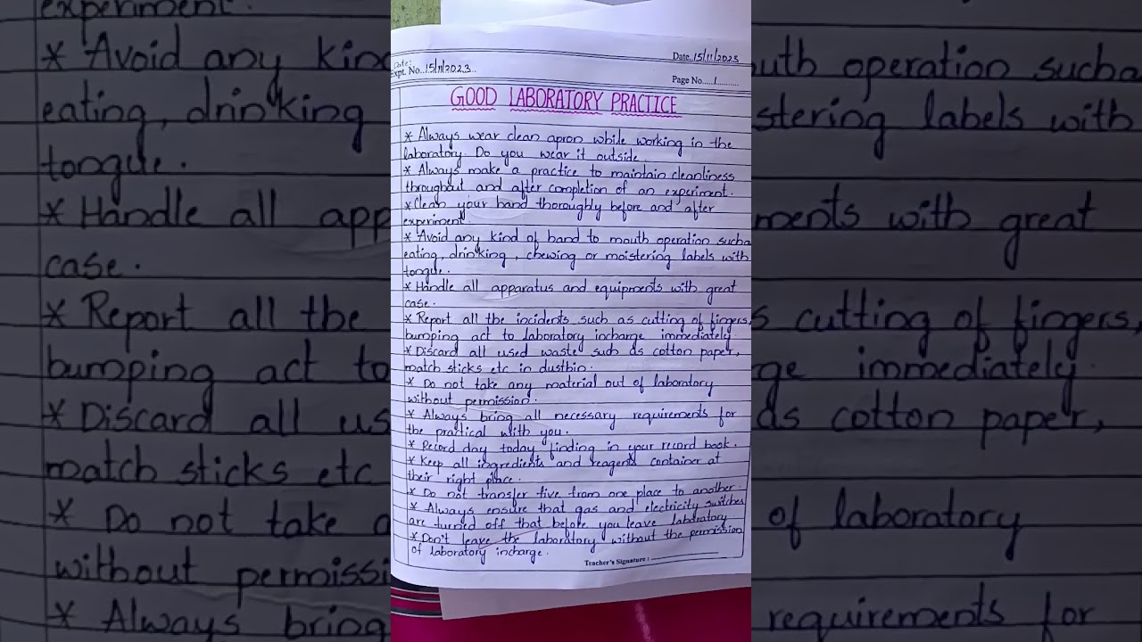 Good laboratory practice