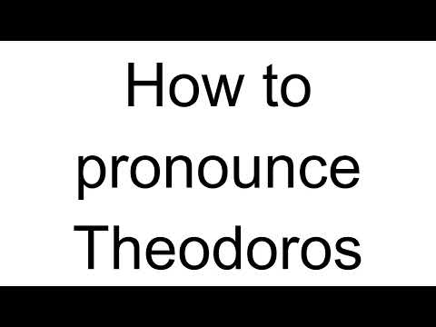 How to Pronounce Theodoros (Greek)