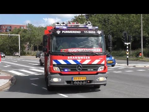GoPro Beelden Jeugdbrandweer Zaandam met spoed naar een Autobrand in Purmerend DEMO
