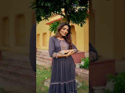 Karissa Zoya Rayon Crush Wholesale Designer Long Kurti Catalog – product video thumbnail