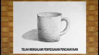 Download lagu Menggambar model alam benda teknik arsir untuk pemula - Gelas 3D sederhana mp3