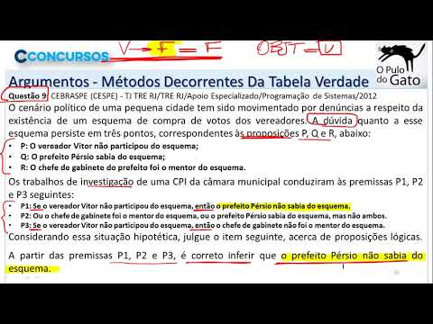 Semana 04   Dia 07   RLM   ARGUMENTOS   TABELA VERDADE   p2 de 04 Q9