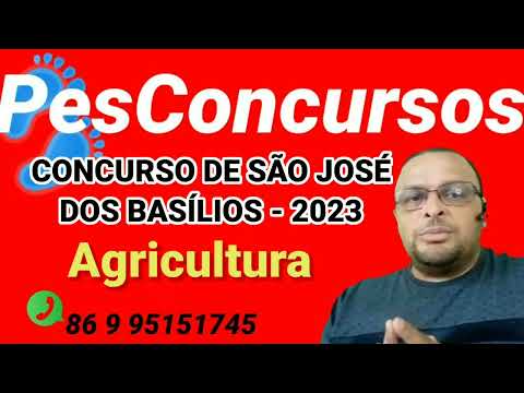 CONCURSO DE SÃO JOSÉ DOS BASÍLIOS - MA 2023 (Agricultura).
