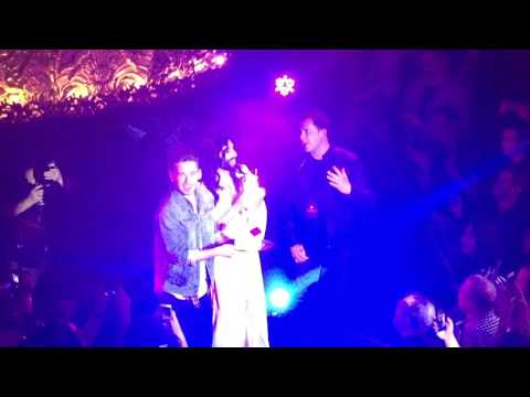 Conchita Wurst sings "Happy Birthday" to Nathan Trent at London Eurovision Preview Party 2017