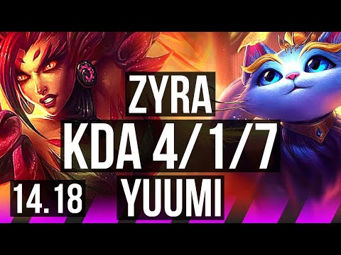 ZYRA & Ezreal vs YUUMI & Nilah (SUP) | 4/1/7, 500+ games | EUW Master | 14.18