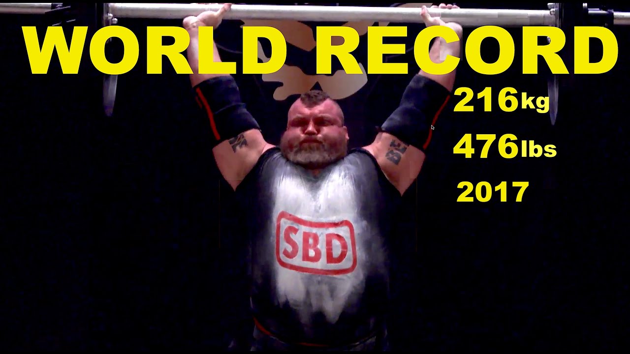 WORLD RECORD | Eddie Hall Axle Press world record 216 kg/476 lbs