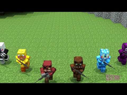 FNAF vs Mobs  Paintball Challenge   Monster School Animation Five Nights At Freddy's