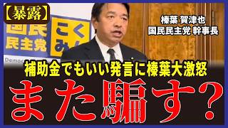 【補助金と減税何が違う?】テレ朝記者に激怒！あなたのサイドには立たない！【国民民主党/玉木雄一郎/榛葉賀津也】