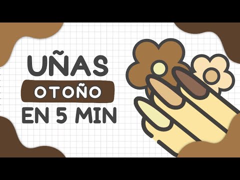 ¡MANICURA LISTA EN 5MIN! · UÑAS FLORES OTOÑO FÁCILES 🍂 · Uñas Cortas 🍁