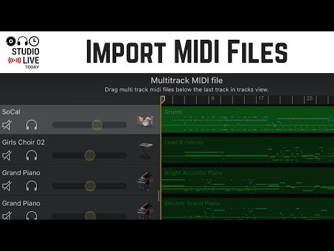 How to import MIDI files in GarageBand iOS (iPad, iPhone)