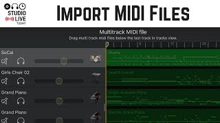 How to import MIDI files in GarageBand iOS (iPad, iPhone)