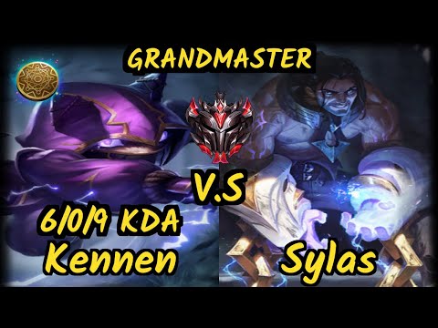 KENNEN vs SYLAS - 6/0/9 KDA TOP GAMEPLAY - EUW Ranked GRANDMASTER