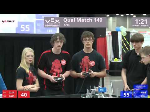 VEX Worlds 2016 - VRC High School - Arts - Qual 149 (321A 8615) 183 vs 253 (1460B 118)