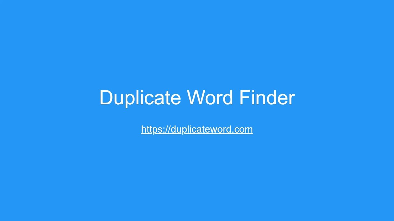 Duplicate Word Finder demo video