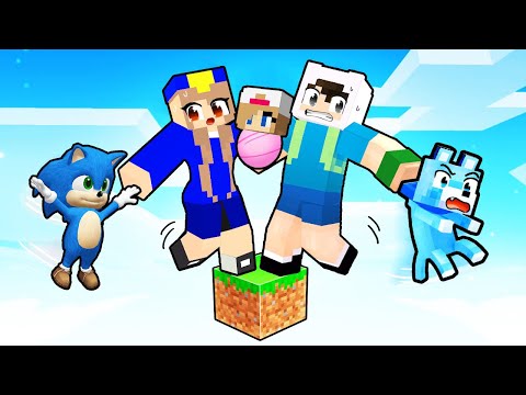 TEK BLOKTA AİLE OLARAK OYNAMAK - ⚠️ Minecraft