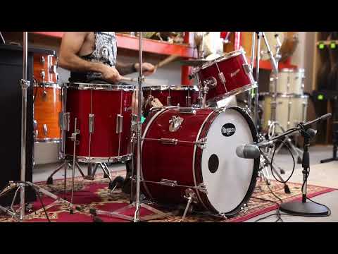 1960s Rogers Tower Sparkling Red Pearl Drum Set image 16