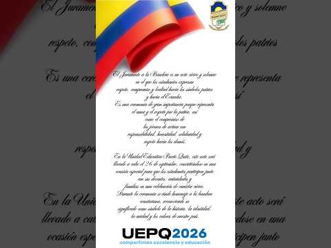 ¡Se aserca una de las etapas más bonitas de 'Nuestra bella Institución'! #UEPQ2026 #Juramento26