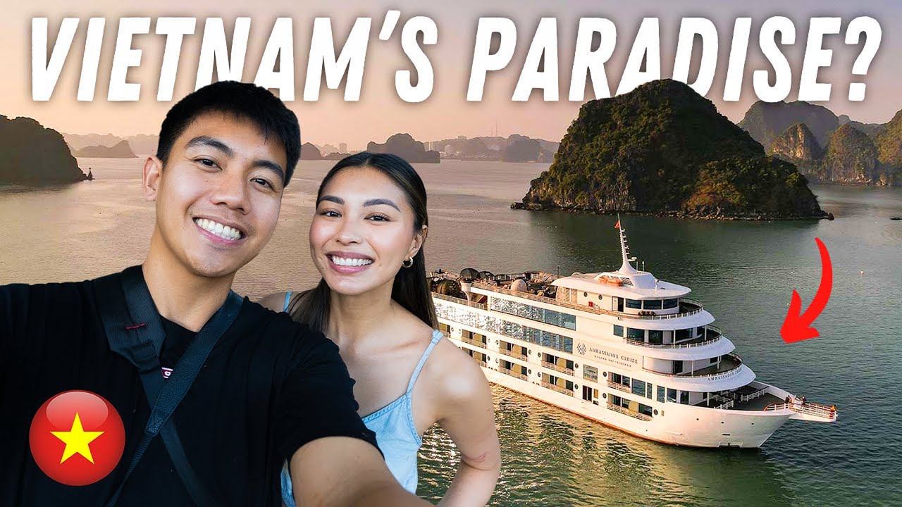 A duo experiences Halong Bay Overnight Cruise.