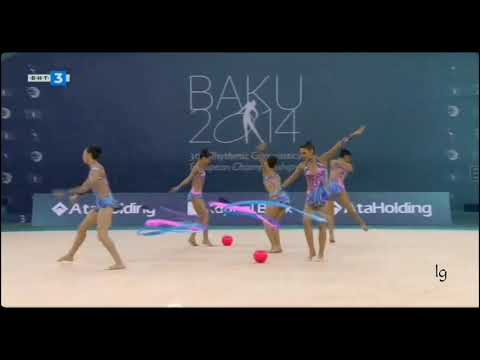 Group Israel 3 Balls 2 Ribbons Final European RG Championships Baku 2014