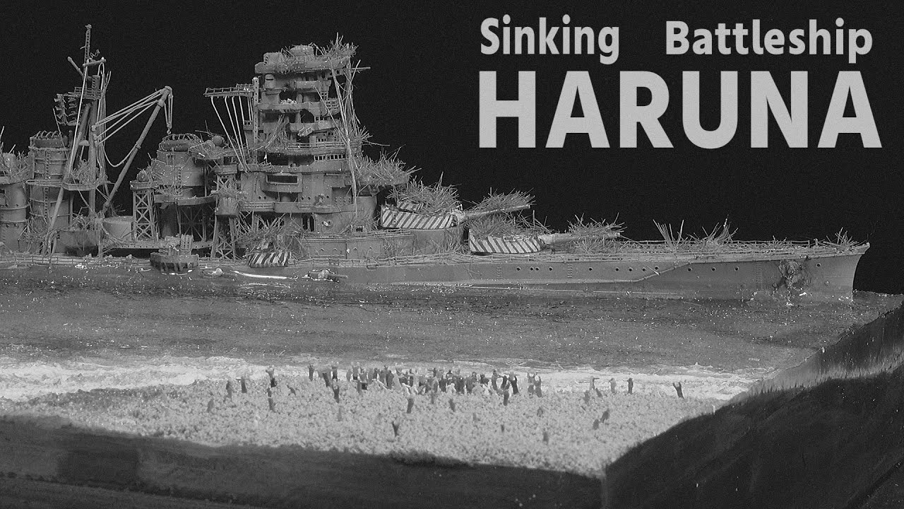 Sinking IJN Battleship Haruna 1/700 Epoxy resin diorama