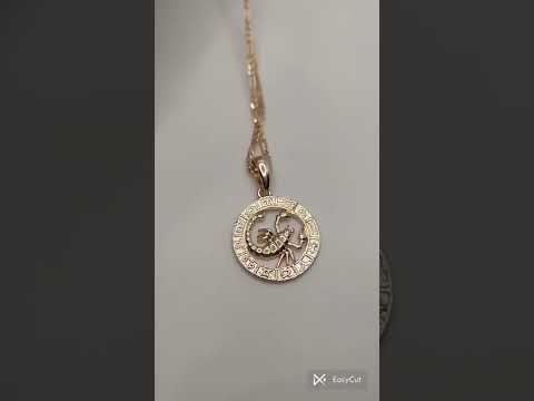 Подарок парню, девушке - кулон знак зодиака "Золотой мини Скорпион в оправе 12 знаков" в бархатном футляре - фото 3 - id-p1895550304