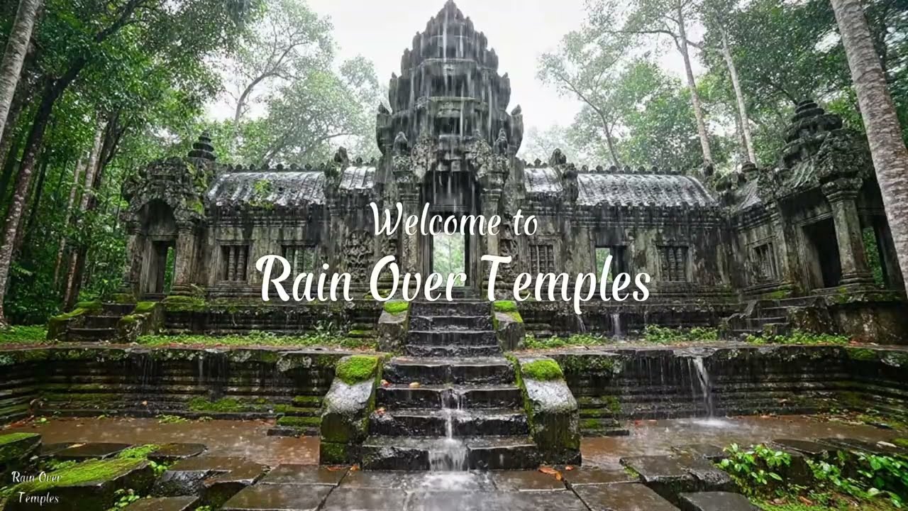 Ancient Temple in the Rain – Static Rain Ambience for Deep Sleep & Relaxation 8K Ultra Realistic