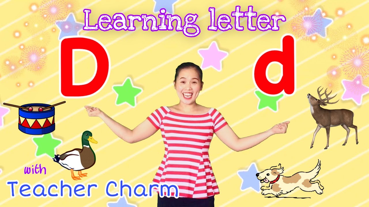 Letter Dd | Practice Writing letter Dd with Teacher Charm | Letter Dd Activity Games for kids