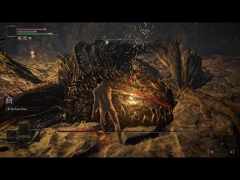 [Elden Ring] Magma Wyrm (Gael Tunnel) - Level 1 Wretch Hitless Solo Boss Fight