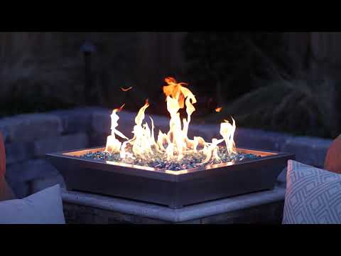 BBQGuys Signature Series Lavelle Square Low-Rise Column Fire Bowl - Stainless Steel Video