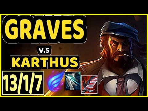 GRAVES vs KARTHUS - 13/1/7 KDA JUNGLE GAMEPLAY - KR Ranked MASTER