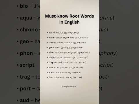 Must know root words in English | #english #rootwords #words #shorts