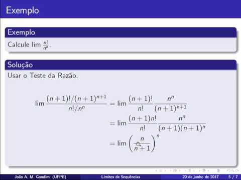 [Sequências e Séries] Usando o Teste da Razão para calcular limites