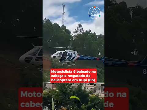 Motociclista é baleado na cabeça e resgatado de helicóptero em Irupi (ES). #shorts #noticias