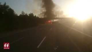 preview picture of video 'Einsatzfahrt: Verunfallter LKW in Vollbrand auf der A1 am 07.06.2014'