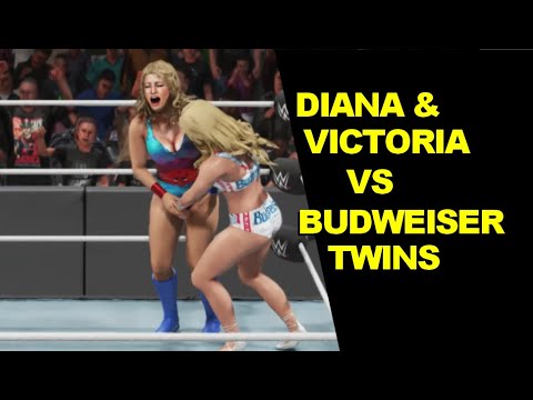 WWE 2K19 Diana Mills   Victoria Kay vs Budweiser Twins tag