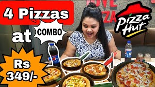 Pizza Hut💥4 pizza💥at Rs 349/-COMBO || Flavour Fun Box of 4 Combo || aapki Sandhya 😊