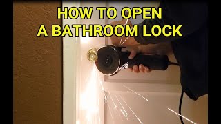 How to open a privacy lock on a bathroom door.