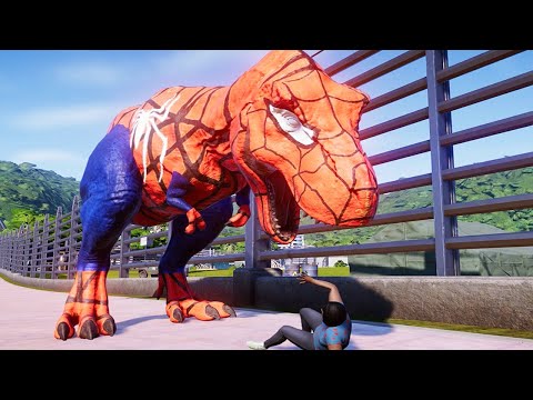Khủng long siêu nhân nhện T-rex chiến đấu với khủng long SUPER MAN - khung log