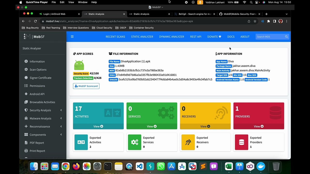 Android Static Analysis using MobSF