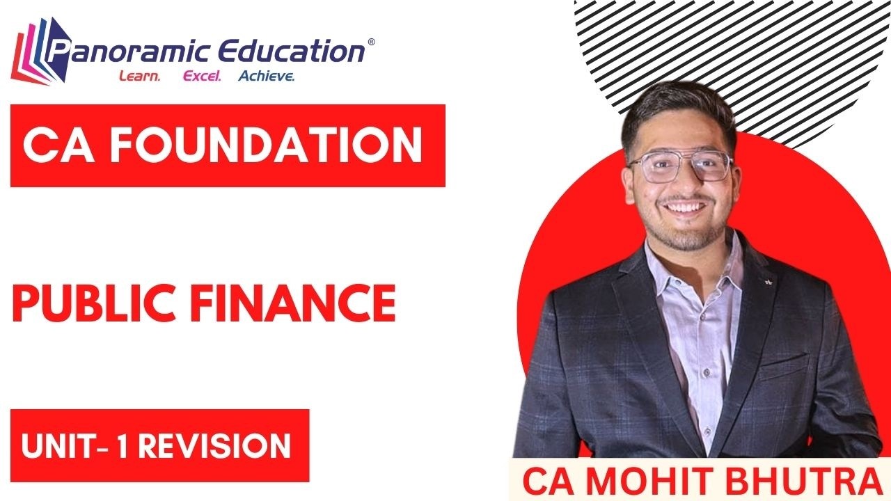 CA Foundation Economics | Ch 7 - Public Finance Unit- 1| Revision | CA Mohit Bhutra