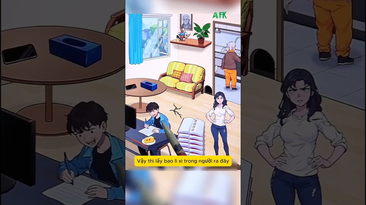 Cả nhà làm đống bài tập