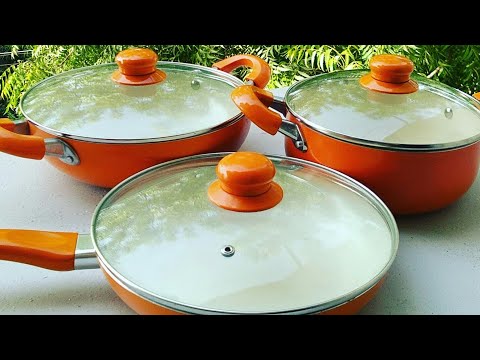 Nirlon Ceramic Coated Induction Non - Stick With 4 Layer Coating Cookware Set/ Unboxing And Review. Video