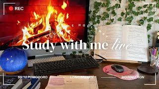 🏔️5 -HOUR STUDY WITH ME LIVE! 🌷 | JOIN FOR MOTOVATION! 💪 | CALM AMBIENCE 🔥 | 50/10 pomodoro 🍅