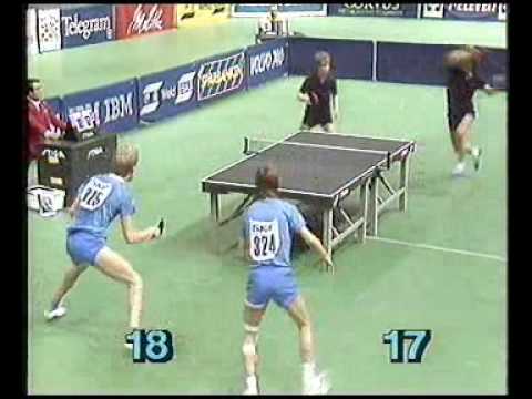 Bordtennis-VM 85 Dubbelfinal Appelgren/Carlsson vs. Orlowski/Pansky